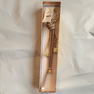 Michael Kors Speckled Corded Charm Key Holder W Gold Details NWT